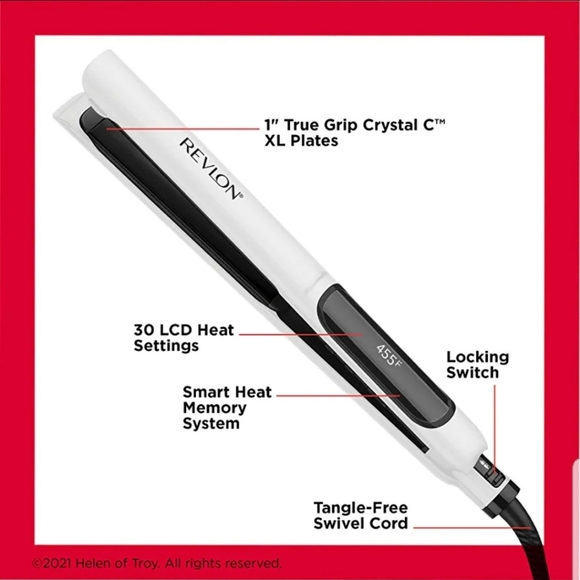 REVLON Crystal C + Ceramic Digital Hair Flat Iron | Long-Lasting Shine - Picture 5 of 6